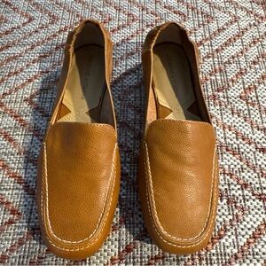 Adrienne Vittadini Tan Leather Slip-On Loafers